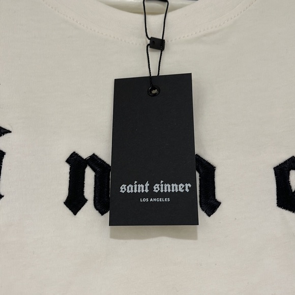White embroidered SINNER T-shirt - Picture 4 of 7